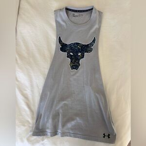 Under Armour Project Rock “Blood Sweat Respect” Tank – Gray – Size M